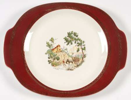 Chateau France Burgundy 13" Oval Serving Platter