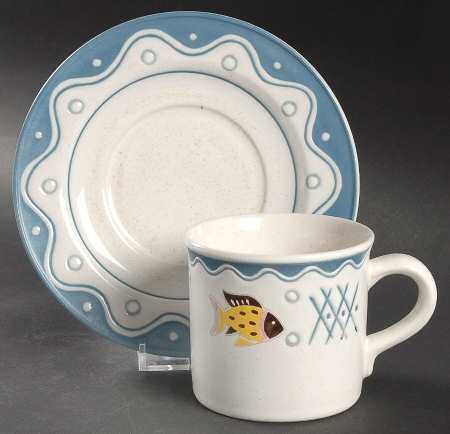 Seafest Flat Cup & Saucer Set