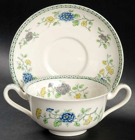 Koro Footed Cream Soup Bowl & Saucer Set