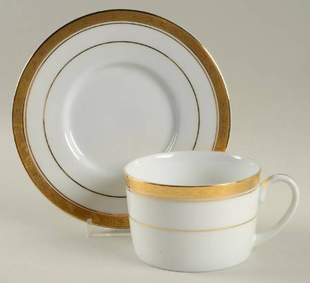 Gold Flat Cup & Saucer Set