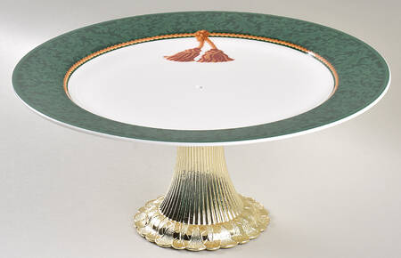 Holiday Abundance Cake Stand with 4"-5" Metal Pedestal  Hc