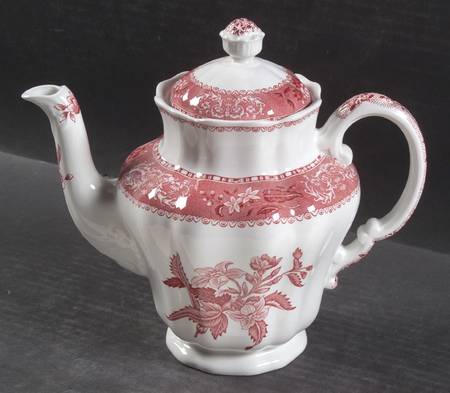 Camilla Red (Earthenware, Newer) Coffee Pot & Lid
