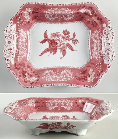 Camilla Red (Earthenware, Newer) 11" Rectangular Vegetable Bowl