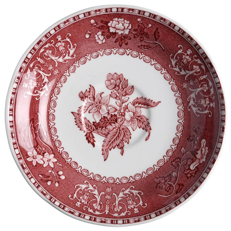 Camilla Red (Earthenware, Newer) Saucer for Flat Cup