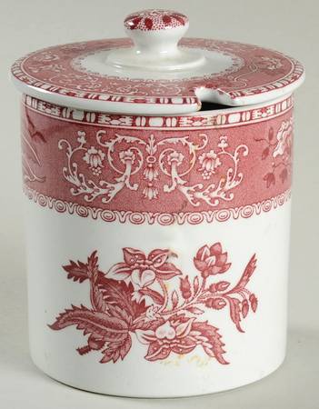 Camilla Red (Earthenware, Newer) Jam/Jelly & Lid