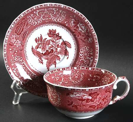 Camilla Red (Earthenware, Newer) Oversized Cup & Saucer Set