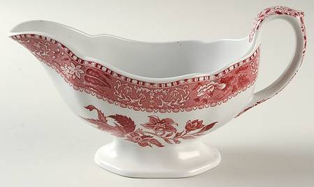 Camilla Red (Earthenware, Newer) Gravy Boat