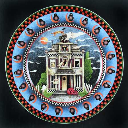 Haunted House Salad Plate