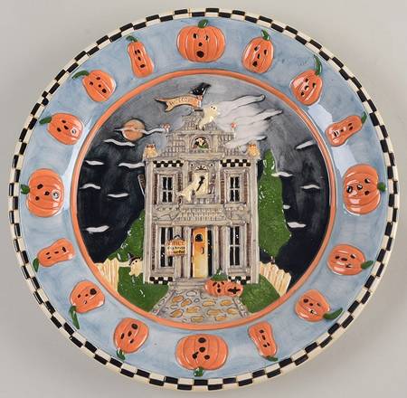 Haunted House 12" Chop Plate (Round Platter)