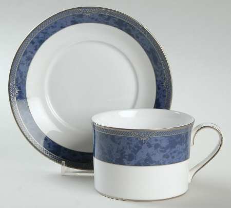 Dauphin Platinum Flat Cup & Saucer Set