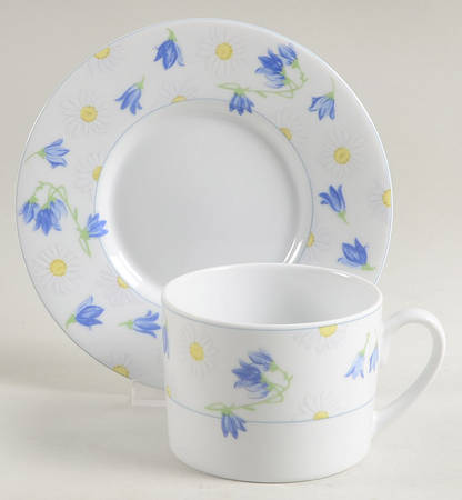 Cottage Lane Flat Cup & Saucer Set