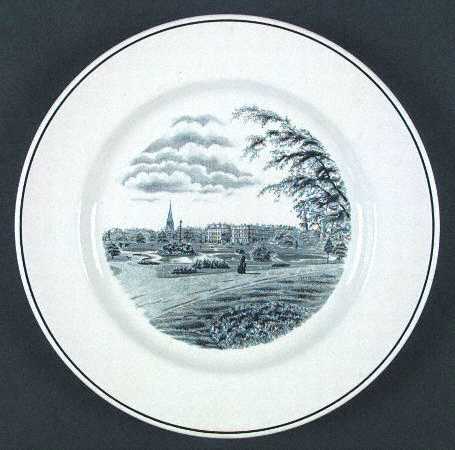 Boston Scenes Black Dinner Plate