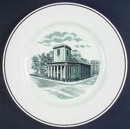 Boston Scenes Black Dinner Plate