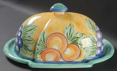 Frulos Grape 16" Oval Tray with Ceramic Dome