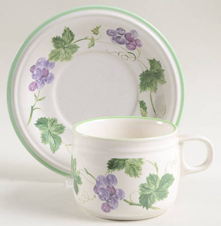 Sweet Vineyard Flat Cup & Saucer Set