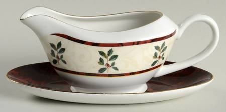 Christmas Holly Gravy Boat & Underplate