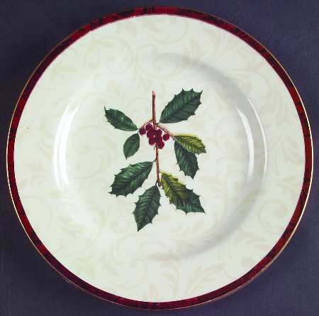 Christmas Holly Salad/Dessert Plate