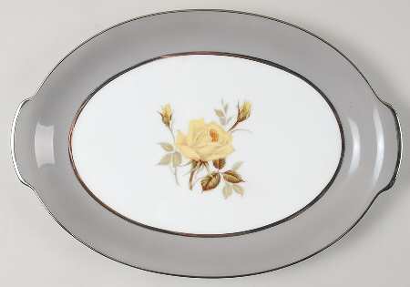 Gray Melody 12" Oval Serving Platter
