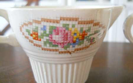 Petit Point Rose Creamer