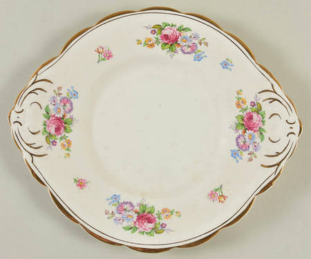 Floral Handled Cake Plate