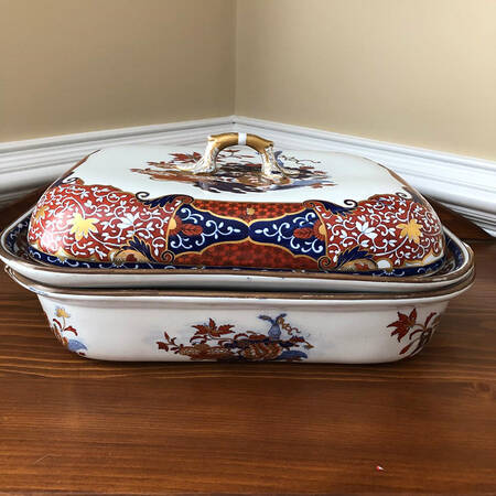 3248 (King George IV Coronation Pattern) Rectangular Covered Vegetable