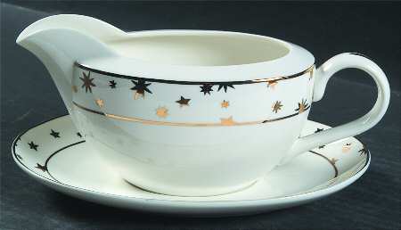 Galaxy White Gravy Boat & Underplate by Sakura