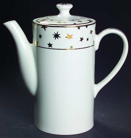 Galaxy White Coffee Pot & Lid