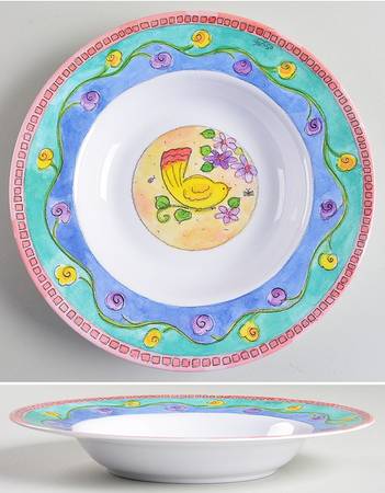 Birds and The Bees Large Melamine Rim Soup Bowl