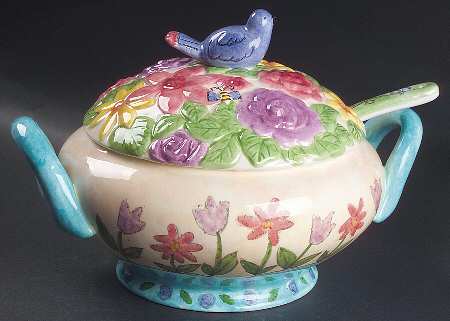 Birds and The Bees Tureen & Lid w/Ladle