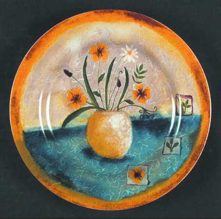 Floral Applique Salad Plate