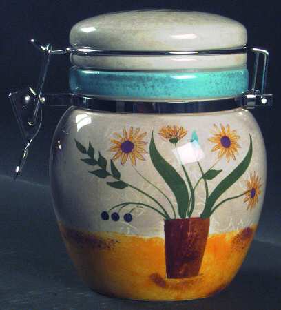 Floral Applique 6" Storage Jar & Lid