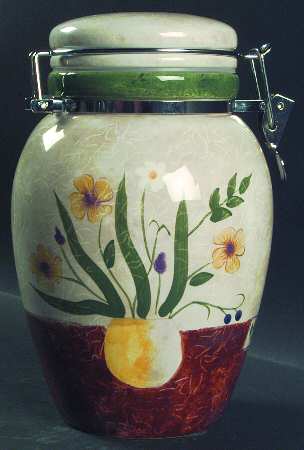 Floral Applique 8" Storage Jar & Lid