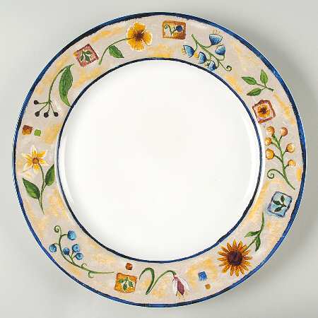 Floral Applique 12" Chop Plate (Round Platter)