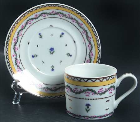 Ribbons and Cornflowers Flat Cup & Saucer Set