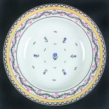 Ribbons and Cornflowers Rim Soup Bowl
