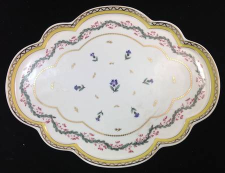 Ribbons and Cornflowers 12" Oval Scalloped Tray