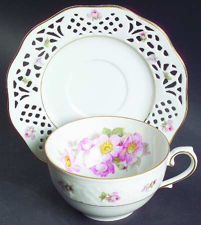 Rosedale (Pierced) Flat Cup & Saucer Set
