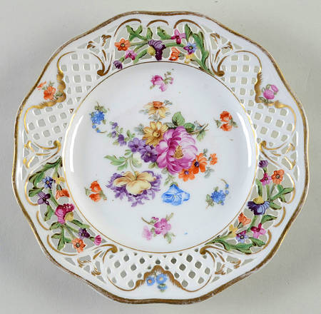 Dresden Line-Bouquet (Pierced) Salad/Dessert Plate