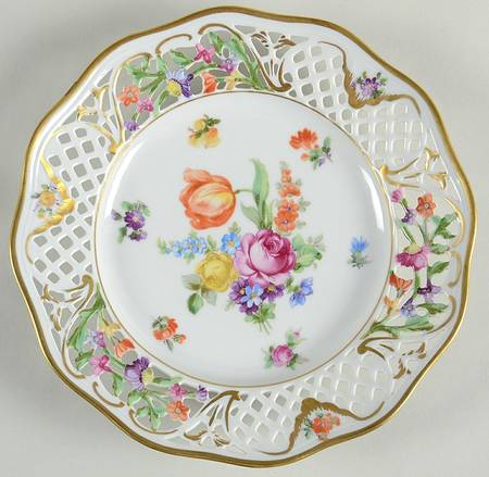 Dresden Line-Bouquet (Pierced) Dessert/Pie Plate