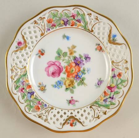 Dresden Line-Bouquet (Pierced) Dessert/Pie Plate