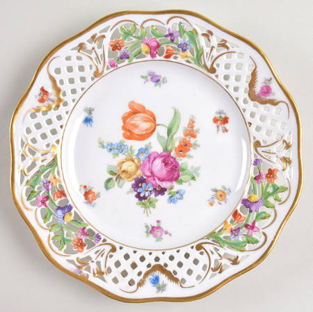 Dresden Line-Bouquet (Pierced) Salad/Dessert Plate