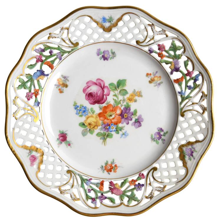 Dresden Line-Bouquet (Pierced) Salad Plate