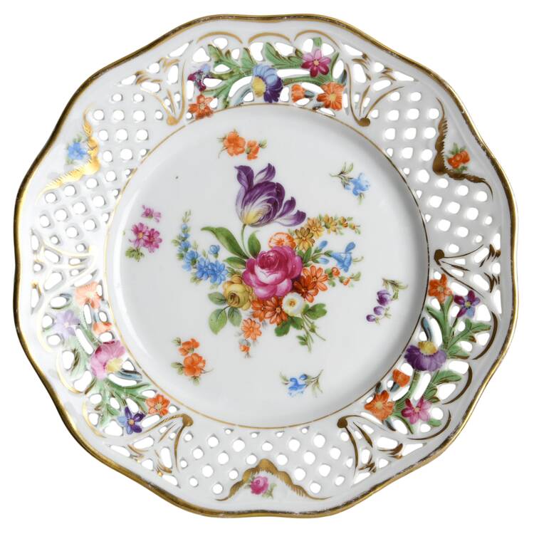 Dresden Line-Bouquet (Pierced) Dessert/Pie Plate
