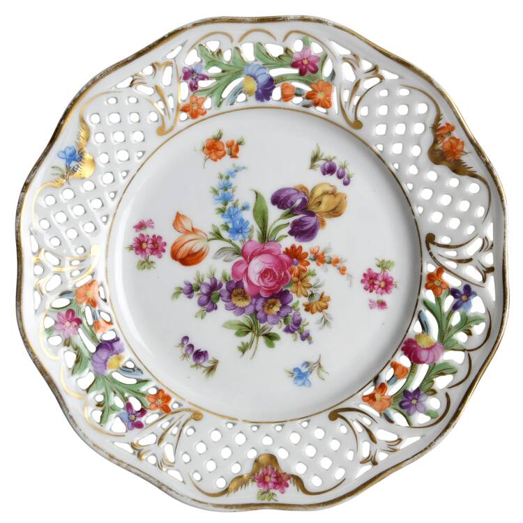 Dresden Line-Bouquet (Pierced) Dessert/Pie Plate