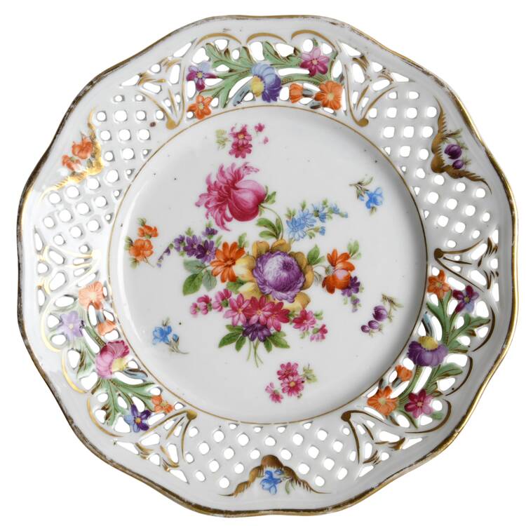 Dresden Line-Bouquet (Pierced) Dessert/Pie Plate