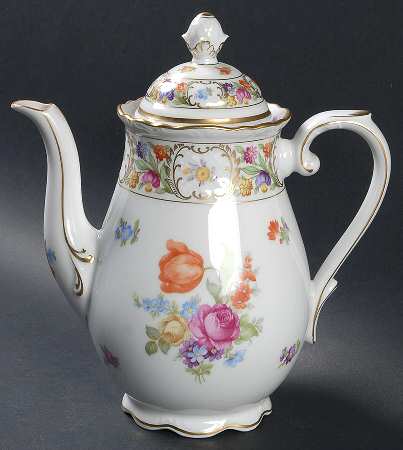 Empress Dresden Flowers Coffee Pot & Lid