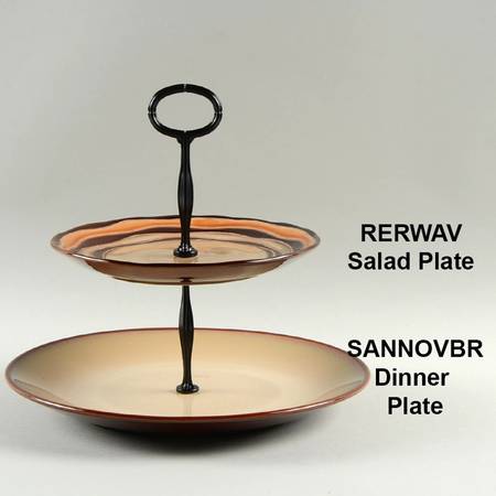 Nova Brown Mixed/Match 2 Tier Serving Tray