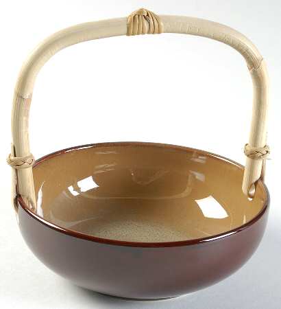 Nova Brown 7''-7 1/4'' Basket W/Bamboo Handle HC