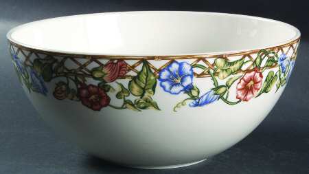 Floral Trellis 8" Round Vegetable Bowl
