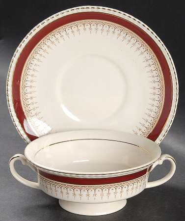 9101 Footed Cream Soup Bowl & Saucer Set